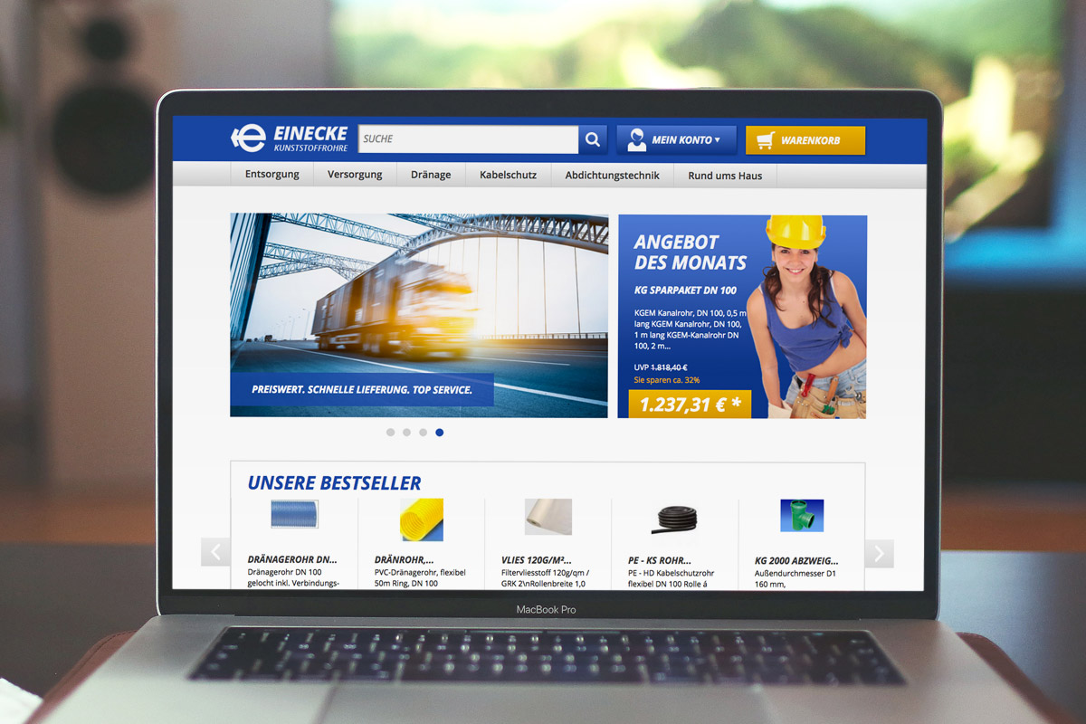 Website-Referenz Einecke Kunststoffrohre