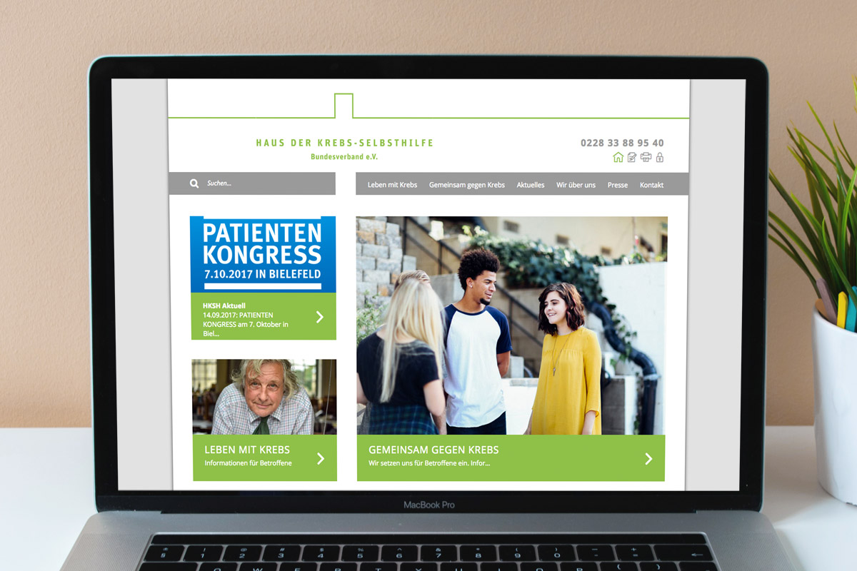 Website-Referenz Haus der Krebsselbsthilfe