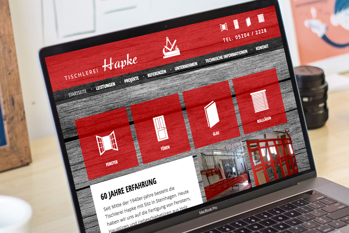 Website-Referenz Tischlerei Hapke