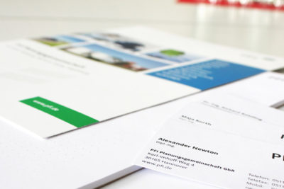 Das Thema: Wasser, Abwasser, Schlamm – Die Aufgabe: Ein neues Corporate Design. Abbildung